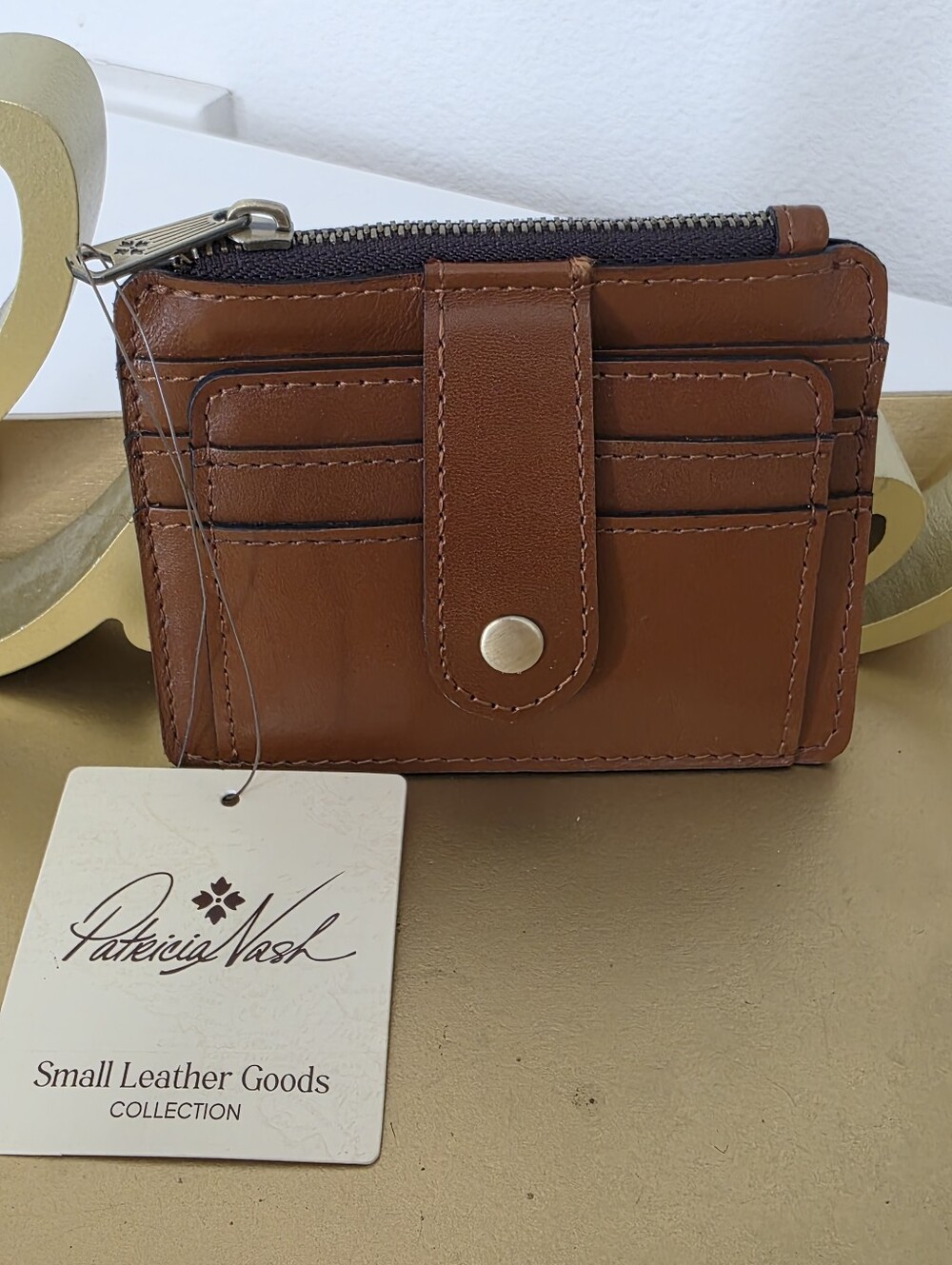 Patricia Nash Brown Leather Card Case Wallet